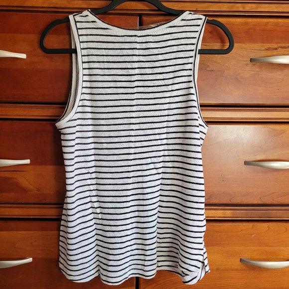 Sanctuary Women's Linen Striped Tank Top, Size S, Black and White - Picture 4 of 4